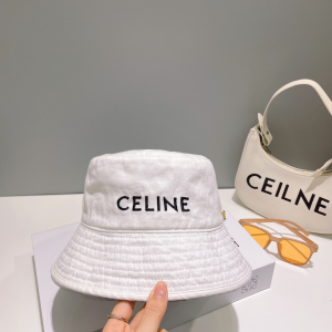 Celine Denim White Bucket Hat