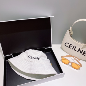 Celine Denim White Bucket Hat