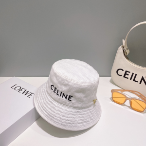 Celine Denim White Bucket Hat