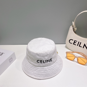 Celine Denim White Bucket Hat