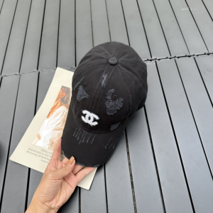 Chanel CC Fabric Baseball Hat Black