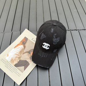 Chanel CC Fabric Baseball Hat Black