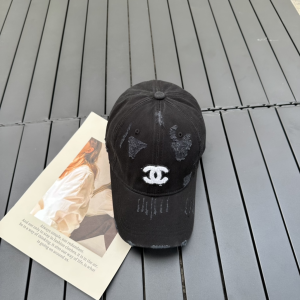Chanel CC Fabric Baseball Hat Black