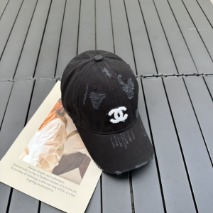 Chanel CC Fabric Baseball Hat Black