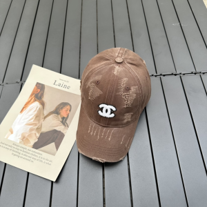 Chanel CC Fabric Baseball Hat Brown