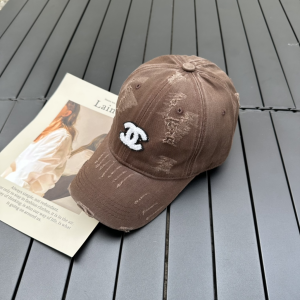 Chanel CC Fabric Baseball Hat Brown