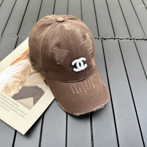 Chanel CC Fabric Baseball Hat Brown