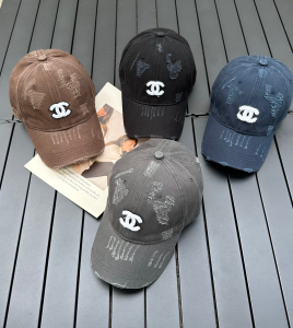 Chanel CC Fabric Baseball Hat Brown