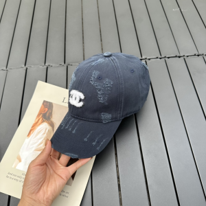 Chanel CC Fabric Baseball Hat Gray