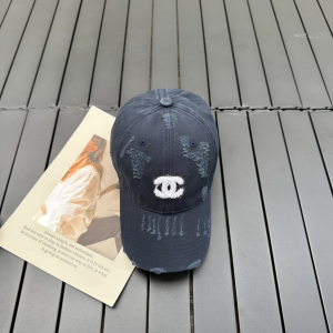 Chanel CC Fabric Baseball Hat Gray