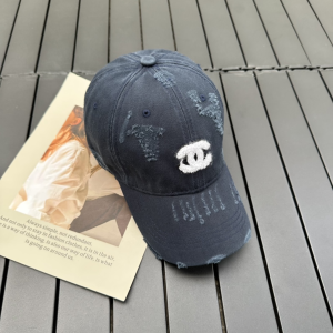 Chanel CC Fabric Baseball Hat Gray