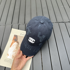 Chanel CC Fabric Baseball Hat Gray
