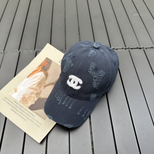 Chanel CC Fabric Baseball Hat Gray