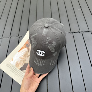 Chanel CC Fabric Baseball Hat Gray