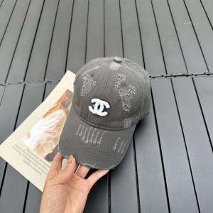 Chanel CC Fabric Baseball Hat Gray