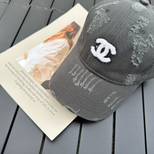 Chanel CC Fabric Baseball Hat Gray