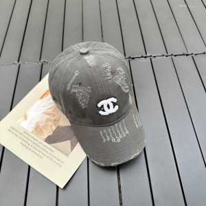 Chanel CC Fabric Baseball Hat Gray