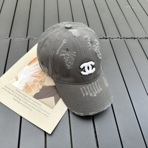 Chanel CC Fabric Baseball Hat Gray