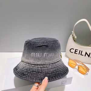 Miu Miu Denim Black Bucket Hat