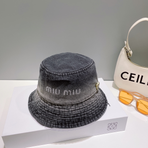 Miu Miu Denim Black Bucket Hat
