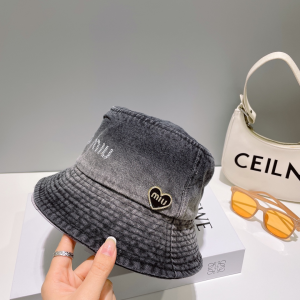 Miu Miu Denim Black Bucket Hat