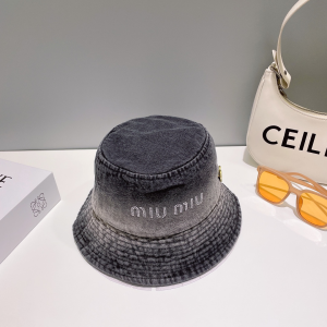 Miu Miu Denim Black Bucket Hat