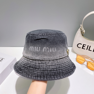 Miu Miu Denim Black Bucket Hat