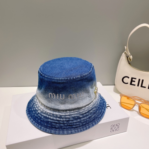 Miu Miu Denim Blue Bucket Hat
