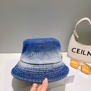 Miu Miu Denim Blue Bucket Hat