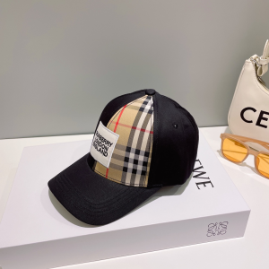 Prada Check Baseball Hat Black