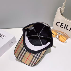 Prada Check Baseball Hat Black