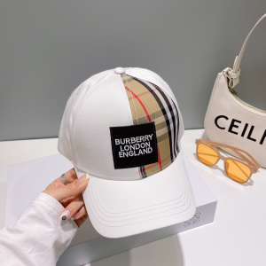 Prada Check Baseball Hat White