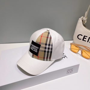 Prada Check Baseball Hat White