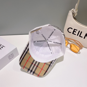 Prada Check Baseball Hat White