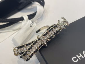 Chanel CC Crystals Bow Leather Bracelet