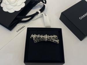 Chanel CC Crystals Leather Brooch