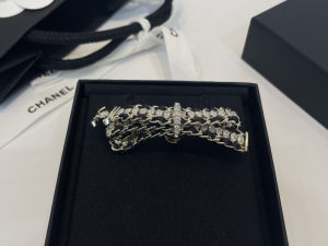 Chanel CC Crystals Leather Brooch