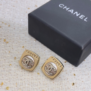 Chanel Crystals CC Square Earrings
