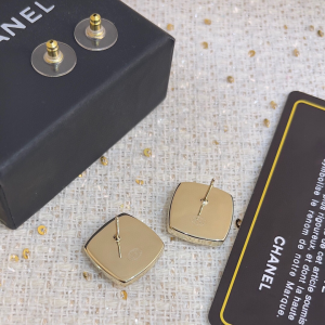 Chanel Crystals CC Square Earrings