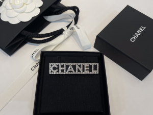 Chanel Crystals Monogram Logo Brooch