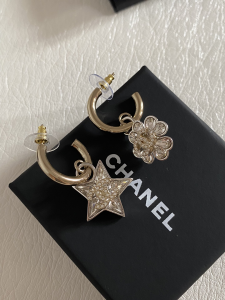 Chanel Crystal Star Flower Earrings