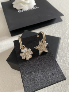 Chanel Crystal Star Flower Earrings