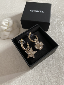 Chanel Crystal Star Flower Earrings