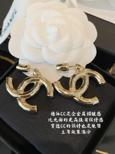 Chanel Gold CC Logo Earrings