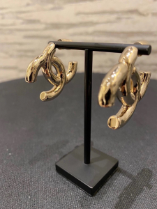 Chanel Gold CC Logo Earrings