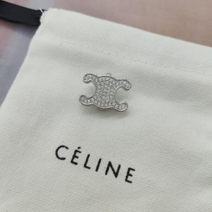 Celine Crystal Triomphe Silver Hair Clip Celine Crystal Triomphe Silver Hair Clip