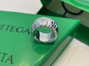 Bottega Veneta Pleat Rings Silver