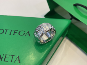 Bottega Veneta Pleat Rings Silver