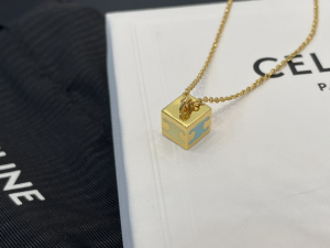 Celine Triomphe Cube Pendant Necklaces