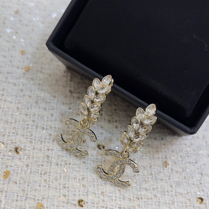 Chanel Crystals CC Wheat Earrings